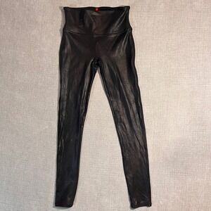 SPANX Faux‎ Leather High Waist Petite Leggings Black M/M